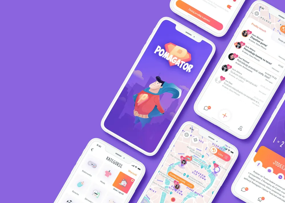 pomagator mobile view