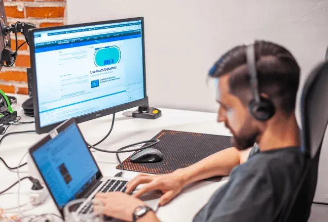 male developer in work